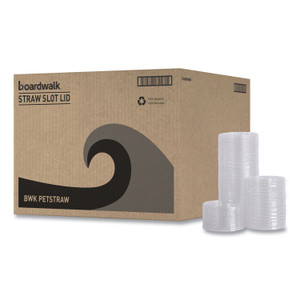 Boardwalk PET Cold Cup Lids, Fits 14 oz to 24 oz Cold Cups, Plastic, Clear, 100/Sleeve, 10 Sleeves/Carton Product Image 