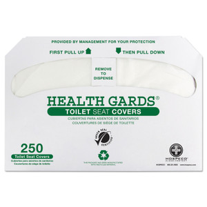 HOSPECO Health Gards Green Seal Recycled Toilet Seat Covers, 14.25 x 16.75, White, 250/Pack, 4 Packs/Carton (HOSGREEN1000) View Product Image