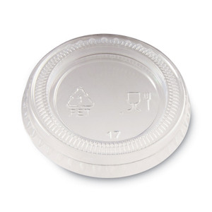 Dixie Plastic Portion Cup Lid, Fits 1 oz Portion Cups, Clear, 4,800/Carton Product Image 
