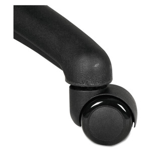 Alera Dual Wheel Hooded Casters, Grip Ring Type B Stem, 2" Soft Nylon Wheel, Black, 5/Set Product Image 