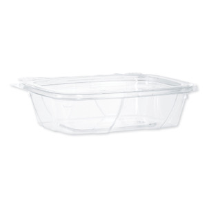 ClearPac SafeSeal Tamper-Resistant, Tamper-Evident Containers, Tall, Flat Lid, 20 oz, 5.7 x 7.3 x 1.8, Clear, Plastic, 200/CT (DCCCH20TF) Product Image 
