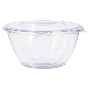 Tamper-Resistant, Tamper-Evident Bowls with Flat Lid, 32 oz, 7" Diameter x 3.2"h, Clear, Plastic, 150/Carton (DCCCTR32BF) Product Image 