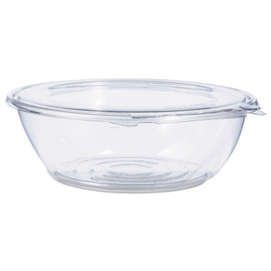 Dart Tamper-Resistant, Tamper-Evident Bowls with Flat Lid, 48 oz, 8.9" Diameter x 2.8" h, Clear, Plastic, 100/Carton Product Image 