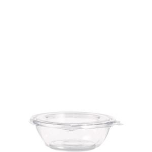 Dart SafeSeal Tamper-Resistant, Tamper-Evident Bowls with Flat Lid, 8 oz, 5.5" Diameter x 1.7" h, Clear, Plastic, 240/Carton Product Image 