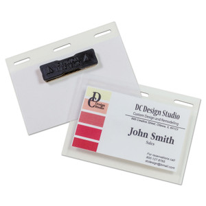 C-Line Self-Laminating Magnetic Style Name Badge Holder Kit, 2" x 3", Clear, 20/Box Product Image 