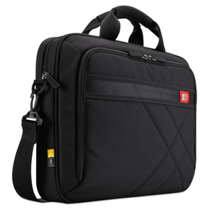 Case Logic Diamond Laptop Briefcase,  Fits Devices Up to 17", Nylon, 17.3 x 3.2 x 12.5, Black Product Image 