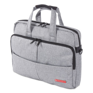 Swiss Mobility Sterling Slim Briefcase, Fits Devices Up to 15.6", Polyester, 3 x 3 x 11.75, Gray Product Image 