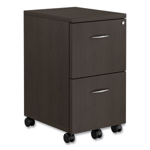 Alera Valencia Series Mobile Pedestal, Left or Right, 2 Legal/Letter-Size File Drawers, Espresso, 15.38" x 20" x 26.63" Product Image 