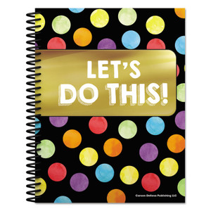 Carson-Dellosa Education Teacher Planner, Weekly/Monthly, Two-Page Spread (Seven Classes), 10.88 x 8.38, Balloon Theme, Black Cover Product Image 