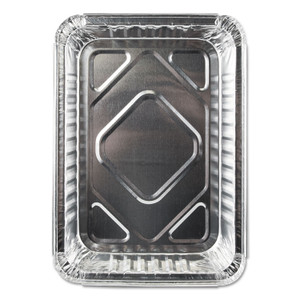 Durable Packaging Aluminum Closeable Containers, 1.5 lb Oblong, 8.69 x 6.13 x 1.56, Silver, 500/Carton Product Image 