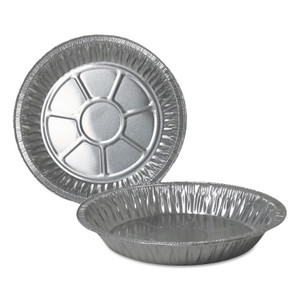 Durable Packaging Aluminum Pie Pans, Deep, 32.7 oz, 9" Diameter x 1.31", Silver, 500/Carton Product Image 