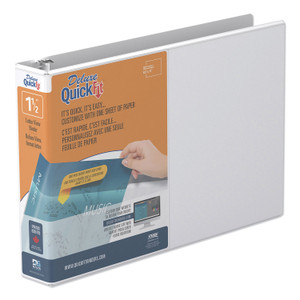 Stride QuickFit Landscape Spreadsheet Round Ring View Binder, 3 Rings, 1.5" Capacity, 11 x 8.5, White Product Image 