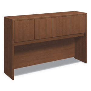 HON Foundation Hutch with Doors, Compartment, 60w x 14.63d x 37.13h, Shaker Cherry Product Image 