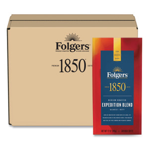 1850 Coffee, Expedition Blend, Medium Roast, Ground, 12 oz Bag, 6/Carton Product Image 