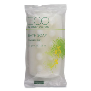 Eco By Green Culture Bath Massage Bar, Clean Scent, 1.06 oz, 300/Carton Product Image 