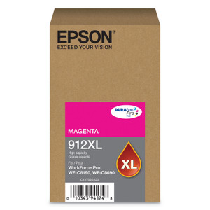 Epson T912XL320 (912XL) DURABrite Pro High-Yield Ink, 4600 Page-Yield, Magenta Product Image 
