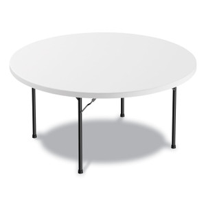 Alera Round Plastic Folding Table, 60" Diameter x 29.25h, White Product Image 