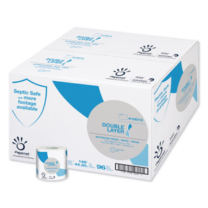 Papernet Double Layer Toilet Tissue, Septic Safe, 1-Ply, White, Pure Cellulose, 500 Sheets/Roll, 96 Rolls/Carton Product Image 