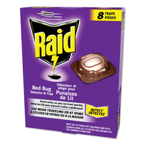 Raid Bed Bug Detector and Trap, 0.19 lb Trap, 8 Traps/Box, 6/Carton Product Image 