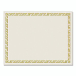 Great Papers! Foil Border Certificates, 8.5 x 11, Ivory/Gold with Channel Gold Border, 12/Pack Product Image 