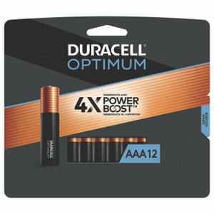 Duracell Optimum Alkaline AAA Batteries, 12/Pack Product Image 