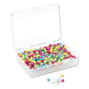 U Brands Map Push Pins, Plastic, Assorted, 0.5", 300/Pack Product Image 
