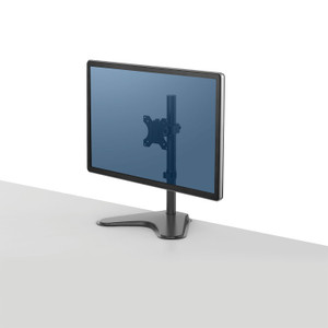 Fellowes Professional Series Single Freestanding Monitor Arm, For 32" Monitors, 11" x 15.4" x 18.3", Black, Supports 17 lb Product Image 