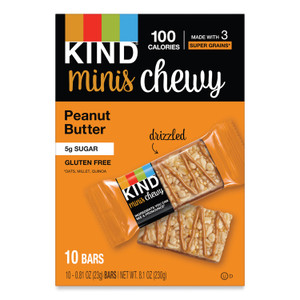 KIND Minis Chewy, Peanut Butter, 0.81 oz 10/Pack Product Image 