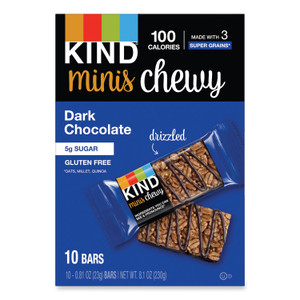KIND Minis Chewy, Dark Chocolate, 0.81 oz,10/Pack Product Image 