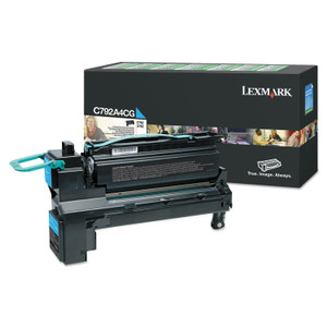 Lexmark C792A4CG Return Program Toner, 6,000 Page-Yield, Cyan Product Image 