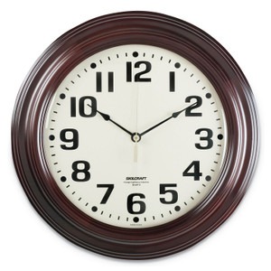 AbilityOne - Clock, Wall, Mahogany, 16" Quartz - (6645-01-421-6904) (6645014216904) Product Image 