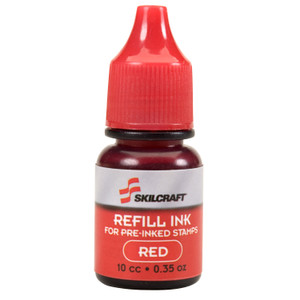 AbilityOne - Stamp Refill Ink, 10 cc Bottle, .35 oz., Red Ink - (7510-01-207-3960) (7510012073960) Product Image 