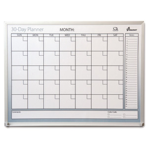 AbilityOne - White Board, 30-Day Planner, Non-Dated, Mylar Laminated Surface, Aluminum Frame, 3' x 2' - (7520-01-223-9896) (7520012239896) Product Image 