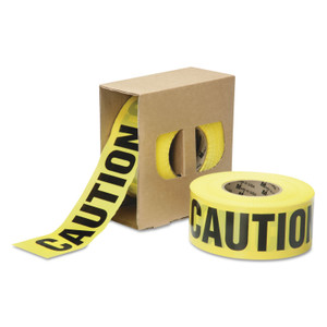AbilityOne - Tape, Barricade, Yellow, "CAUTION", Premium Grade, 3"W x 1000'L - (9905-01-613-4243) (9905016134243) Product Image 