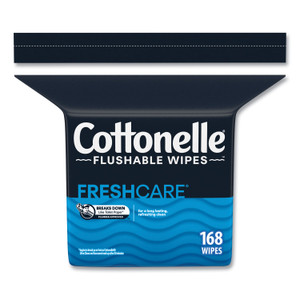 Cottonelle Fresh Care Flushable Cleansing Cloths, 1-Ply, 5 x 7.25, White, 168/Pack (KCC10358EA) View Product Image