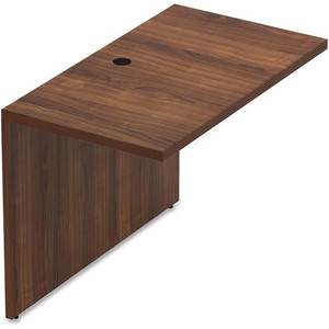 Lorell Chateau Series Bridge - 30" Height x 41.4" Width x 23.6" Depth Bridge, x 1.5" Thickness Top - Reeded Edge - Material: P2 Particleboard - Finish: Mahogany, Laminate - Durable, Grommet, Modesty Panel, Cord Management Product Image 