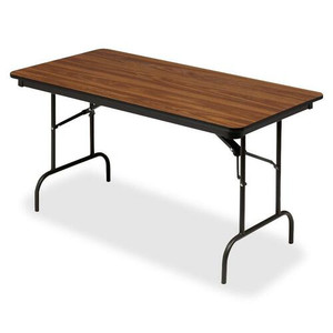 Iceberg Premium Wood Laminate Folding Table - Melamine Rectangle Top - Traditional Style - 300 lb Capacity - 72" Table Top Length x 30" Table Top Width x 0.75" Table Top Thickness - 29" Height - (ICE55225) Product Image 