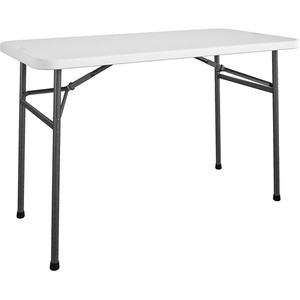 Cosco Straight Folding Utility Table - Rectangle Top - Four Leg Base - 4 Legs - 200 lb Capacity - 48" Table Top Width x 24" Table Top Depth Product Image 