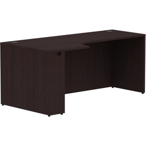 Lorell Essentials Series Left Corner Credenza - 29.5" Height x 36" Width x 24" Depth x 72" Length Credenza, x 1" Thickness Top - Finish: Espresso Laminate Product Image 