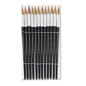 Charles Leonard Artist Brush, Size 12, Camel Hair, Round Profile, 12/Pack (LEO73512) View Product Image