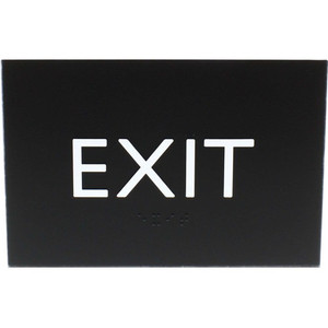 Lorell Exit Sign - 4.5" Width x 6.8" Height - Rectangular Shape - Surface-mountable - Easy Readability, Braille - Indoor Product Image 