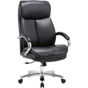 Lorell Big & Tall High-Back Chair - Bonded Leather Seat Material - Black Back Color - Bonded Leather Back Material - High Back - Black Product Image 