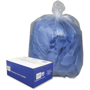 Berry Commercial Can Liners - 46" Length x 40" Width x 1.40 mil (36 Micron) Thickness - Clear - Plastic - Can - Recycled Product Image 