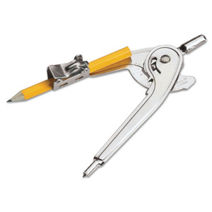 Charles Leonard Ball Bearing Compass with Safety Pointed Tip, 12" Maximum Diameter, Silver, Dozen View Product Image
