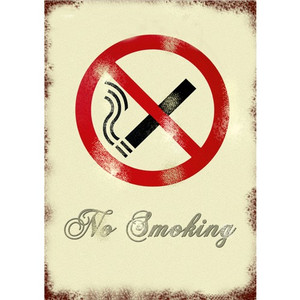 Seco Retro No Smoking Sign - Print/Message "NO SMOKING" - (SSCVS001) Product Image 
