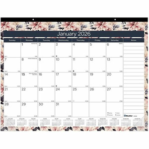 Blueline Abstract Floral Monthly Desk Pad - Monthly - 12 Month - January 2026 to December 2026 - 1 Month Single Page Layout - 17" x 22" Sheet Size Product Image 