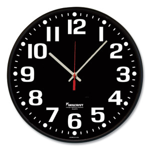 AbilityOne - Clock, Wall, Quartz, High Contrast Black Dial, 12-3/4" Diameter, Black Frame - (6645-01-698-6561) (6645016986561) Product Image 