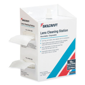 AbilityOne - Lens Cleaning Station, Disposable, 16 oz. Spray Cleaner, 4 stations/BX - (8020-00-NIB-0079) (802000NIB0079) Product Image 