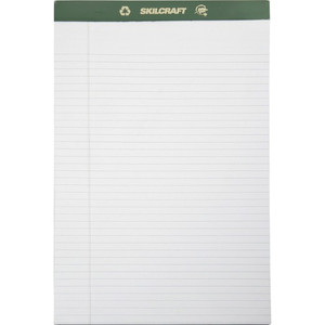 AbilityOne - Pad, Writing Paper, Top Bound, Legal Ruled, White, 8-1/2" x 14" - (7530-01-516-9626) (7530015169626) Product Image 