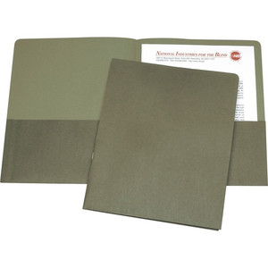 AbilityOne - Portfolio, Double Pocket, Coated Paper, Green, Letter  - (7510-01-484-4578) (7510014844578) Product Image 